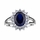 Blue CZ Royal Style Engagement Ring: Silvertone