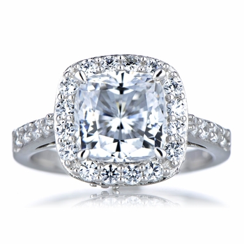 Sheera's Cushion Cut CZ Halo Engagement ring - 8mm