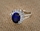Blue CZ Royal Style Engagement Ring: Silvertone