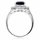 Blue CZ Royal Style Engagement Ring: Silvertone