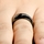 8mm Black Tungsten Carbide Men's Ring with Elvish Script