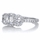 Abigail's Cushion Cut 3 Stone Engagement Ring