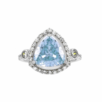 Abilene's 2.5 ct Trillion Cut Aqua CZ Engagement Ring