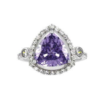 Abilene's 2.5 ct Trillion Cut Light Purple CZ Engagement Ring