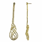 Adaline's Goldtone Fancy Rhinestone Vintage Dangle Earrings