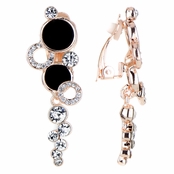 Ainsley's Rose Goldtone Circle Dangle Clip On Earrings