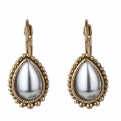 Akello's Gold Monarchial Pearl Droplet Earrings