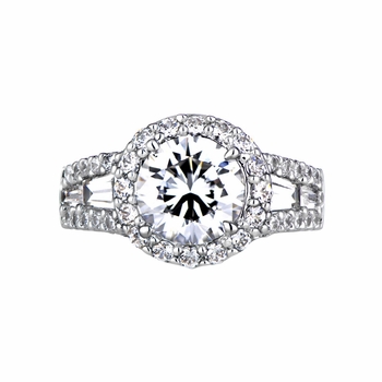 Alegria's Round Cubic Zirconia Unique Engagement Ring