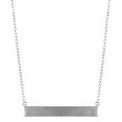 Alena's Solid Silvertone Bar Necklace