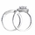 Alesia's Round Cut Halo CZ Wedding Ring Set