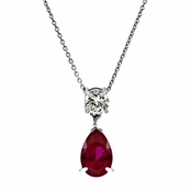 Alexia's Pear Drop Red CZ Necklace