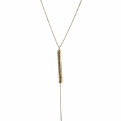 Alicia's Beaded Bar Goldtone Y Necklace