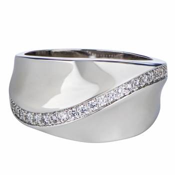 Alva's Cubic Zirconia Cigar Band Ring