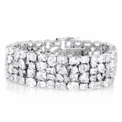 Amara's Mixed Cut Chunky CZ Cuff Bracelet - 7 inches