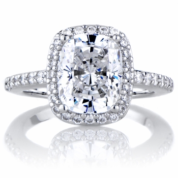 Amerie's  2.5 Carat Cushion Cut Halo Engagement Ring