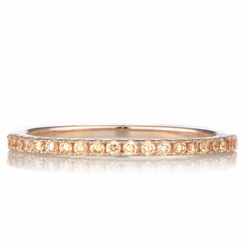 Ana's Rose Goldtone and Champagne CZ Wedding Band