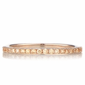 Ana's Rose Goldtone and Champagne CZ Wedding Band
