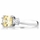 Three Stone Asscher Simulated Canary CZ Ring
