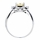 Three Stone Asscher Simulated Canary CZ Ring
