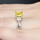 Three Stone Asscher Simulated Canary CZ Ring