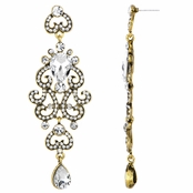 Antoinette's Fancy Bollywood Antique Dangle Earrings - Clear