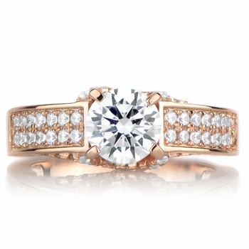 Antonia's Rose Goldtone and Round Cut CZ Engagement Ring