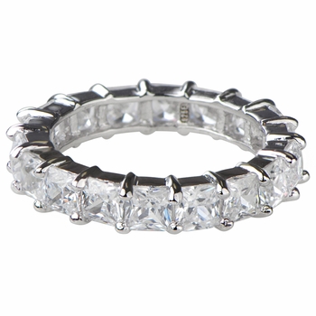 Aren's Princess Cut CZ Stackable Eternity Ring