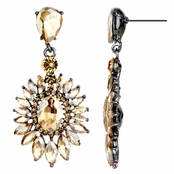Aretha's Fancy Champagne CZ Drop Earrings