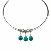 Aria's Beaded Dangle Choker Necklace - Green