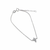 Ariana's Tiny CZ Cross Bracelet - 7.0 inches