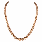 Ashanti's 18in Round Cut Rose Goldtone & Peach CZ Graduated Tennis Necklace