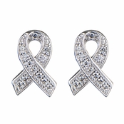 Ashia's Hope Ribbon CZ Earrings