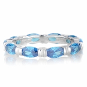 Astrid's Blue Marquise Cut CZ Eternity Band
