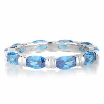 Astrid's Blue Marquise Cut CZ Eternity Band