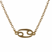 Athena's Goldtone Zodiac Charm Necklace - Cancer