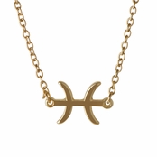 Athena's Goldtone Zodiac Charm Necklace - Pisces