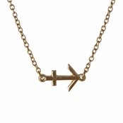 Athena's Goldtone Zodiac Charm Necklace - Sagittarius
