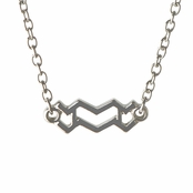 Athena's Silvertone Zodiac Charm Necklace - Aquarius