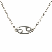 Athena's Silvertone Zodiac Charm Necklace - Cancer