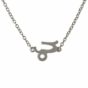 Athena's Silvertone Zodiac Charm Necklace - Capricorn