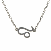 Athena's Silvertone Zodiac Charm Necklace - Leo