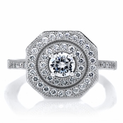 Aurora's .5ct Round Cut Art Deco Ring