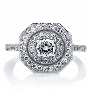 Aurora's .5ct Round Cut Art Deco Ring