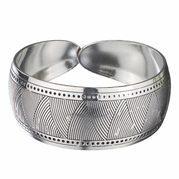 Aurora's Silvertone Tribal Boho Cuff Bracelet