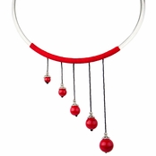 Avery's Red Graduated Bead Choker Necklace