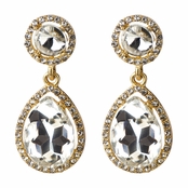 Bailey's Goldtone Rhinestone Peardrop Clip-on Earrings
