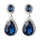 Bailey's Silvertone & Simulated Sapphire Rhinestone Peardrop Clip-on Earrings