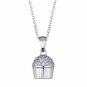 Baker's CZ Pave Cupcake Necklace (With Back)