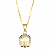 Baker's Goldtone Cupcake Charm Necklace - Single Stone