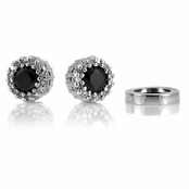 Bea's Non Pierced Magnetic Earrings - Black CZ Studs